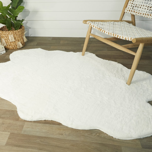 Rosdorf Park Burley Faux Sheepskin White Area Rug & Reviews